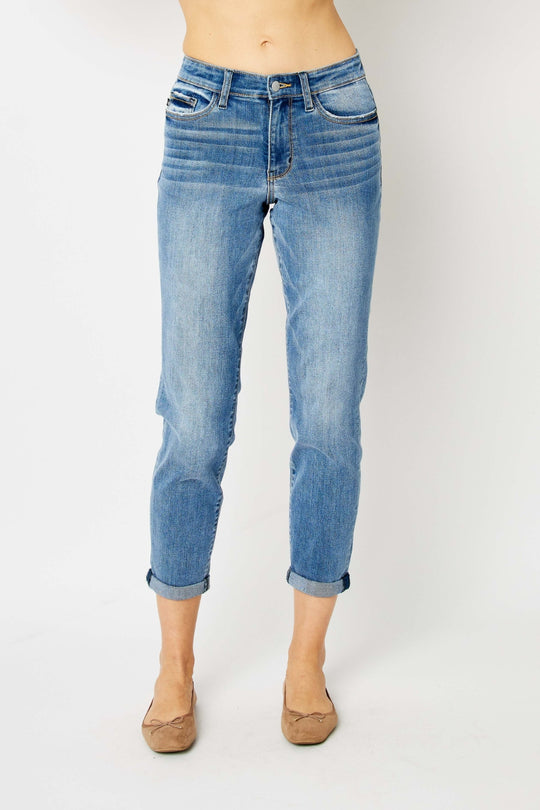 Jennifer -Judy Blue Cuffed Slim Jeans