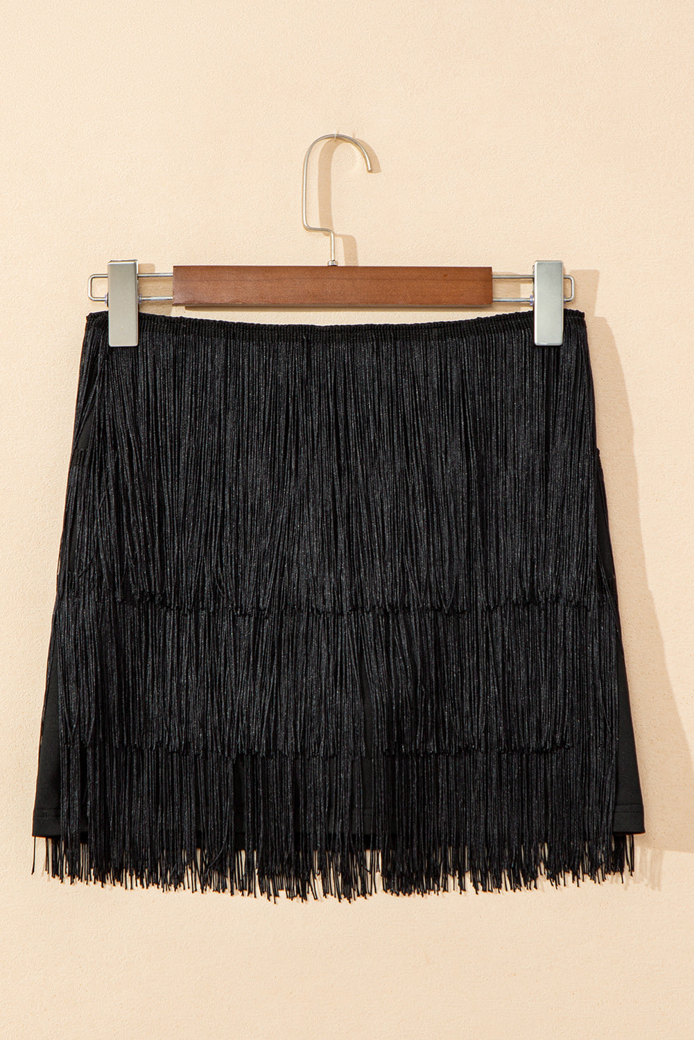 Fringy Black Layer Mini Skirt