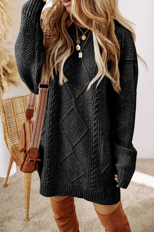 Cassidy Knit Loose Fit Sweater Dress - Klazzi Fashion Boutique