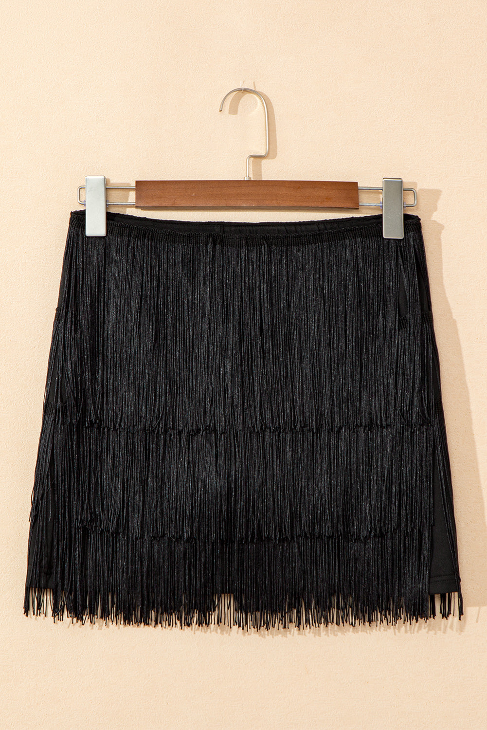 Fringy Black Layer Mini Skirt