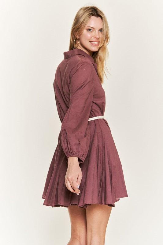 DANA DRESS SHIRT FLARE DRESS - Klazzi Fashion Boutique