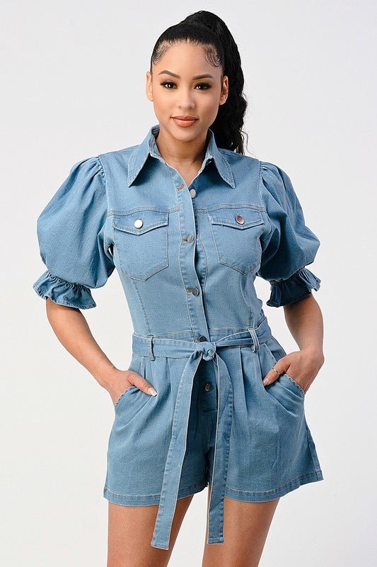 Darling Denim Romper - Klazzi Fashion Boutique