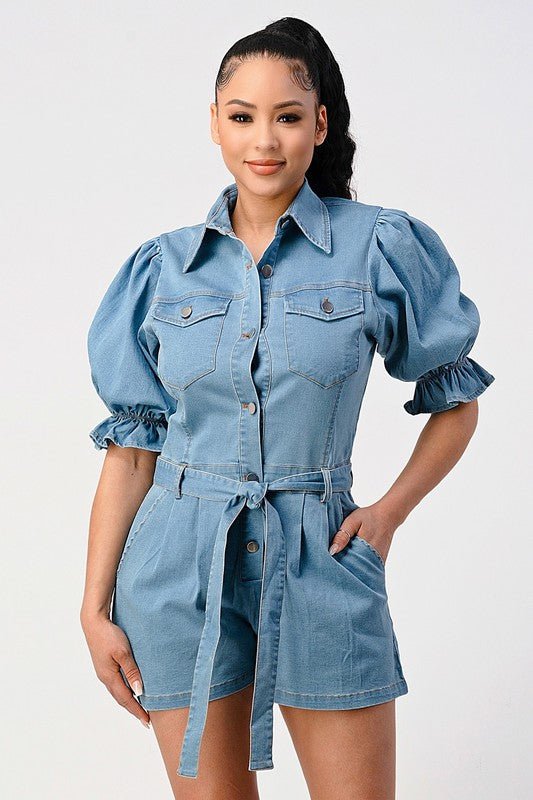 Darling Denim Romper - Klazzi Fashion Boutique