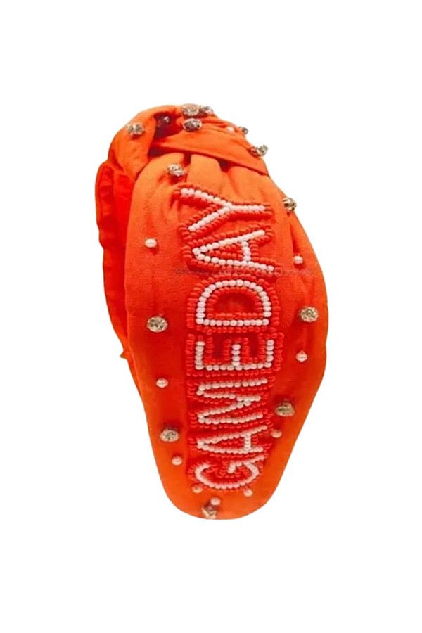 Dazzling Orange "GAME DAY" Headband - Klazzi Fashion Boutique