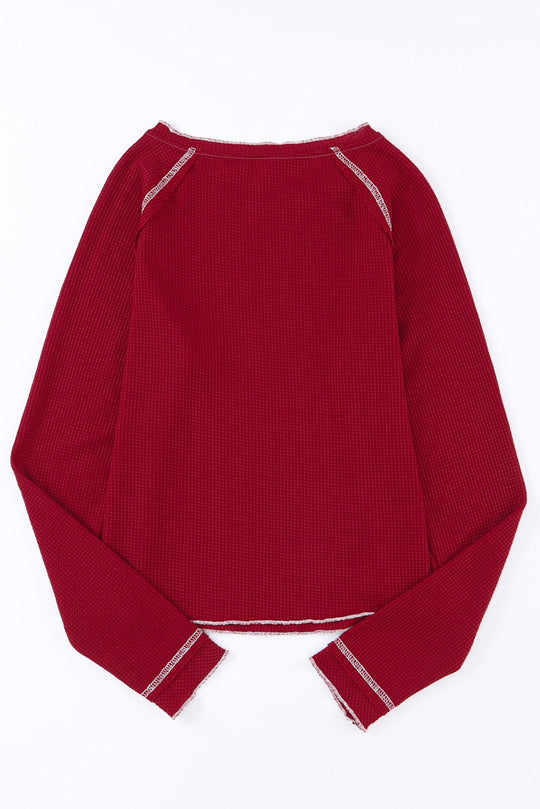 Thermal Red "Game Day" Football Graphic Knit Top