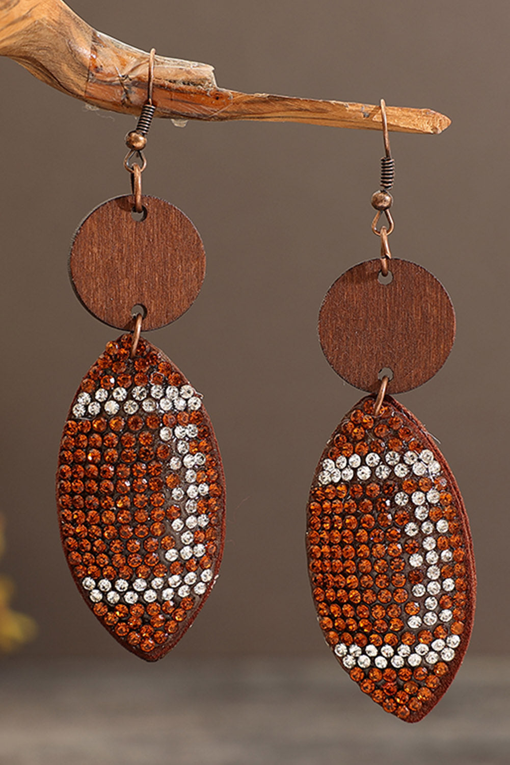 Football Rhinestone Dangle Earrings