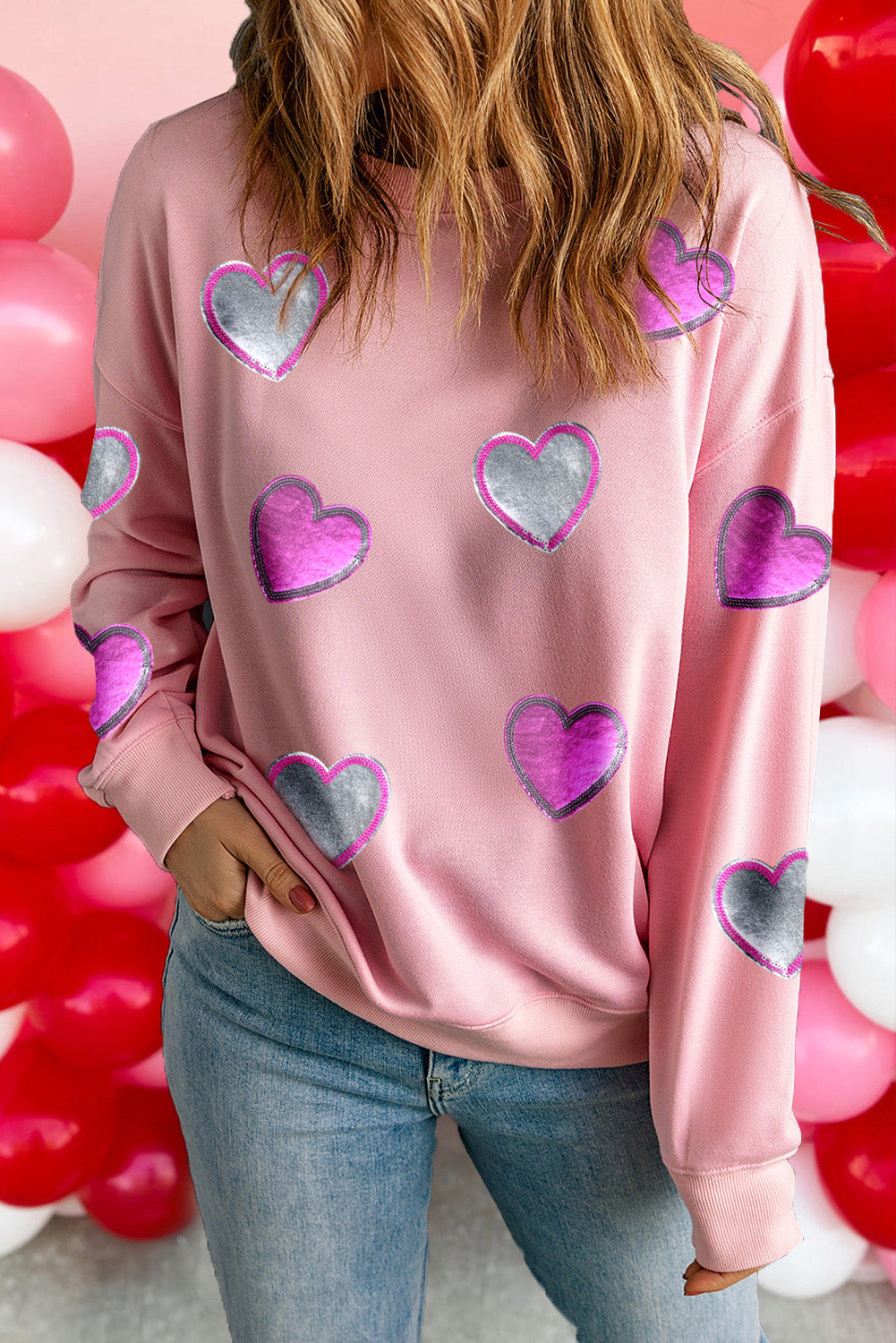 Pink Valentines Hearts Sweatshirt