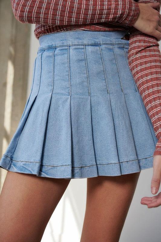 Denim Tennis Skirt - Klazzi Fashion Boutique