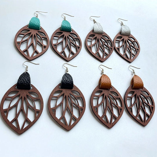 Designer Leaf Drop Earrings - Klazzi Fashion Boutique