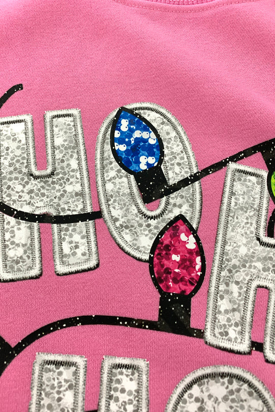 Sparkle Christmas Lights "HO HO HO" Sweatshirt