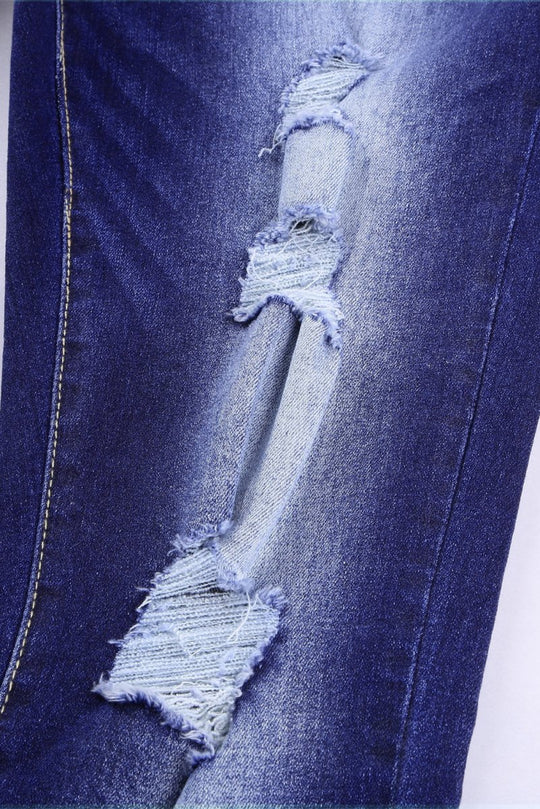 Distressed Ankle Frayed Skinny Denim - Klazzi Fashion Boutique