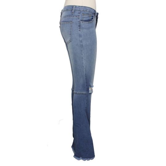 Distressed Shredded Wide Leg Denim - Klazzi Fashion Boutique