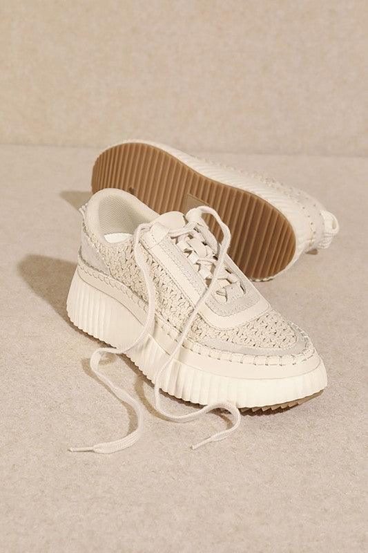 DOLEA BEIGE PLATFORM SNEAKER - Klazzi Fashion Boutique