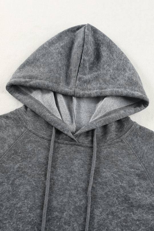 Drawstring Mineral Wash Pullover Hoodie - Klazzi Fashion Boutique