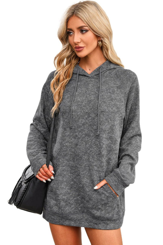 Drawstring Mineral Wash Pullover Hoodie - Klazzi Fashion Boutique