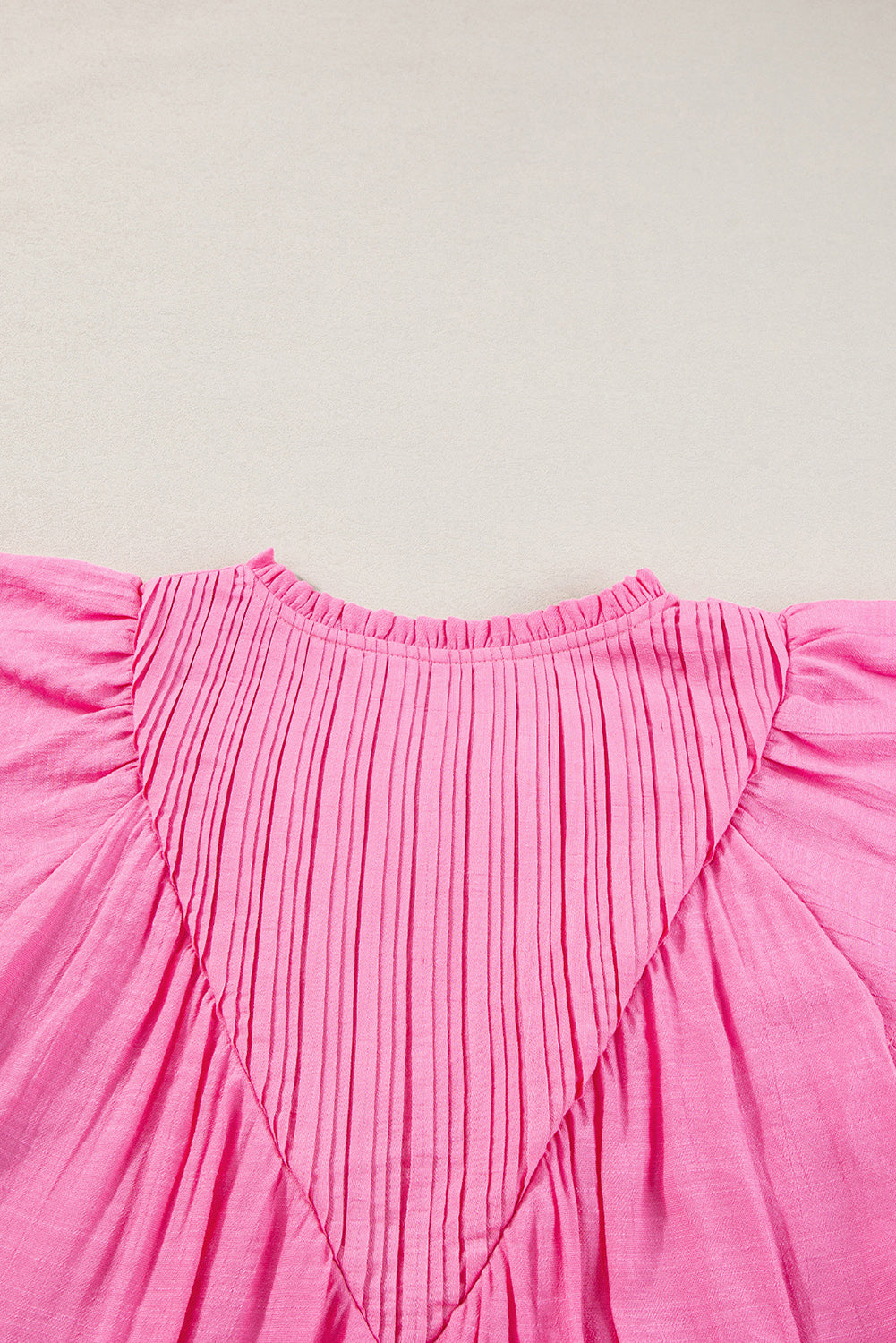 Bright Pink Flutter Gauze Blouse