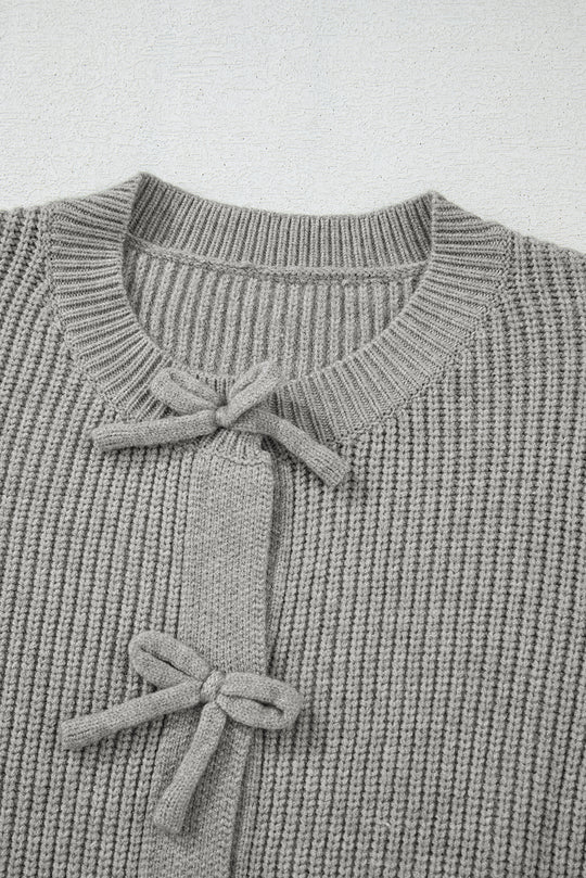 Bows Knitted Button Cardigan