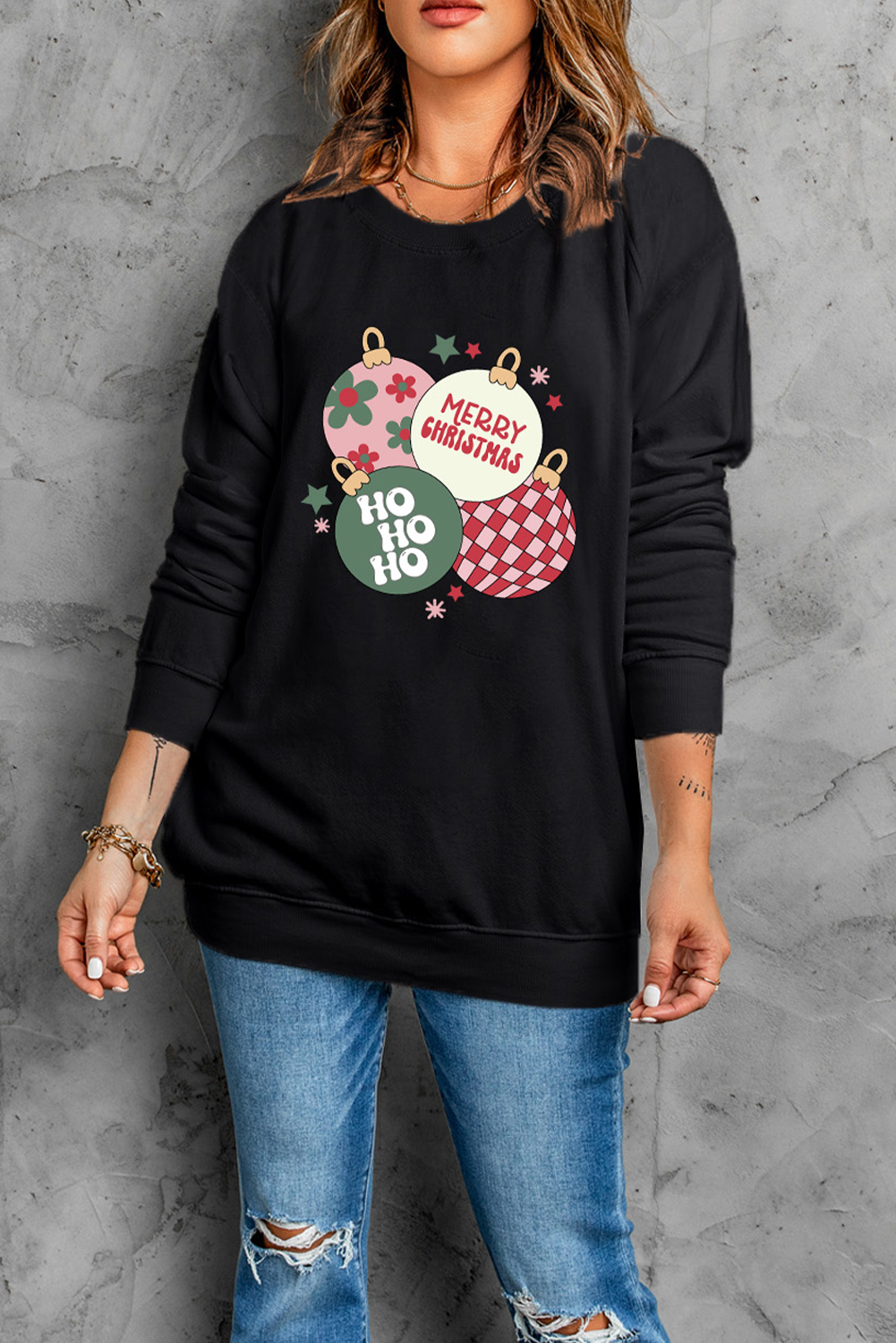 Christmas Ornaments Black Sweatshirt