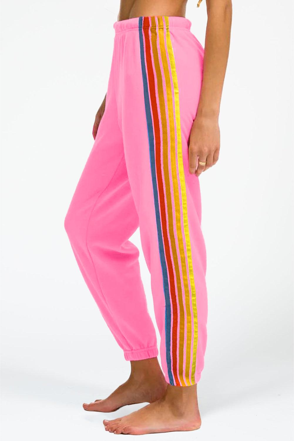 Pink Rainbow High Waist Sweatpants