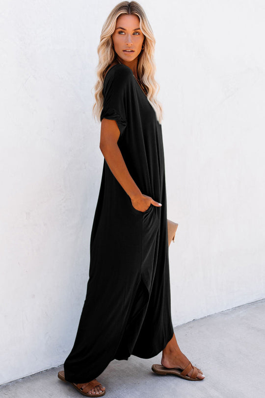 Women Splits Maxi T-shirt Dress - Klazzi Fashion Boutique