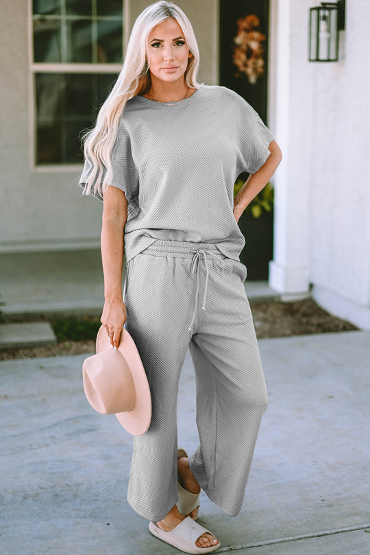 Debbie Loose Fit T Shirt and Drawstring Pants Set