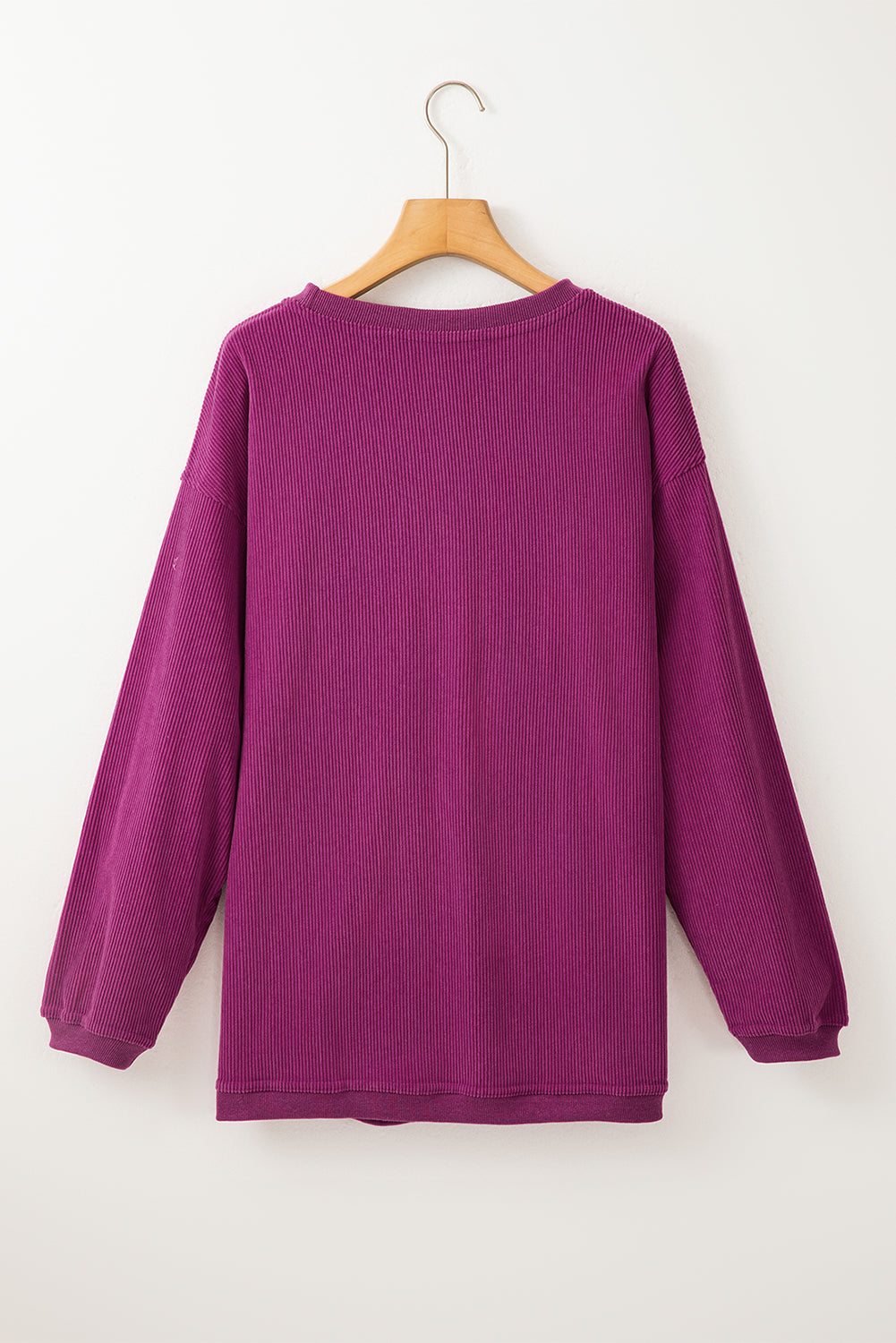 Slouchy Ribbed Corduroy Oversized Sweatshirt