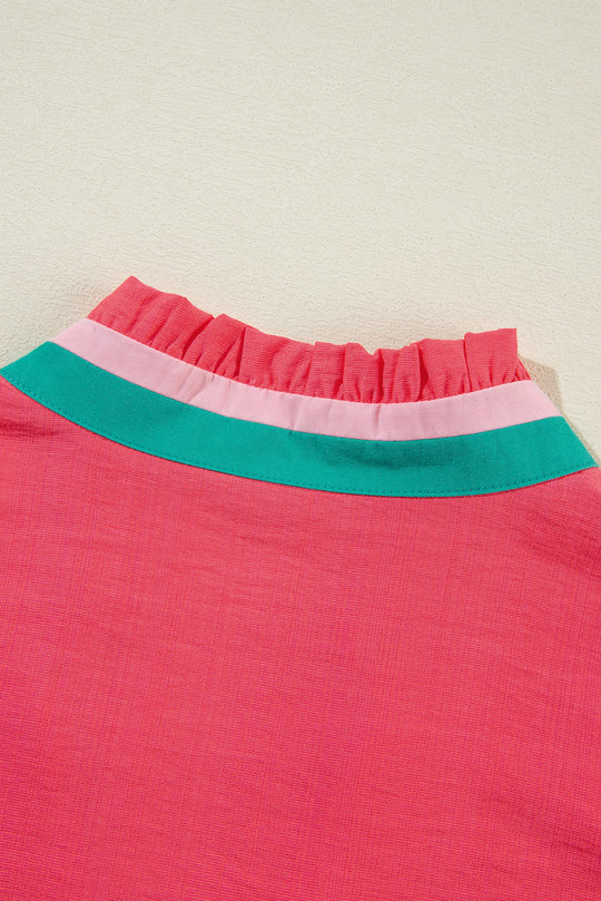 Stripe Watermelon Short Sleeve Blouse