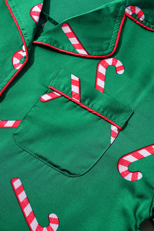 Christmas Candy Cane Shorts Set Pajamas