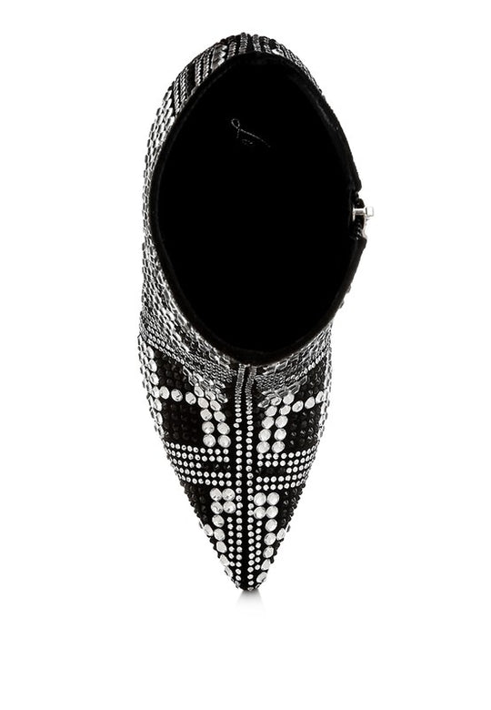 Gillian Rhinestone Stiletto Heel Bootie