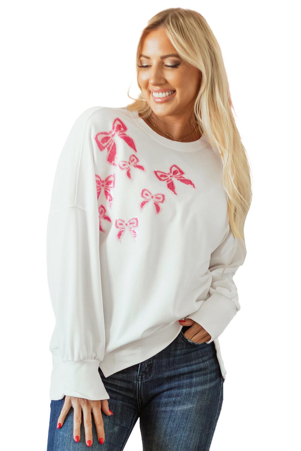 Sequin Designer Bows Oversize Sweatshirt