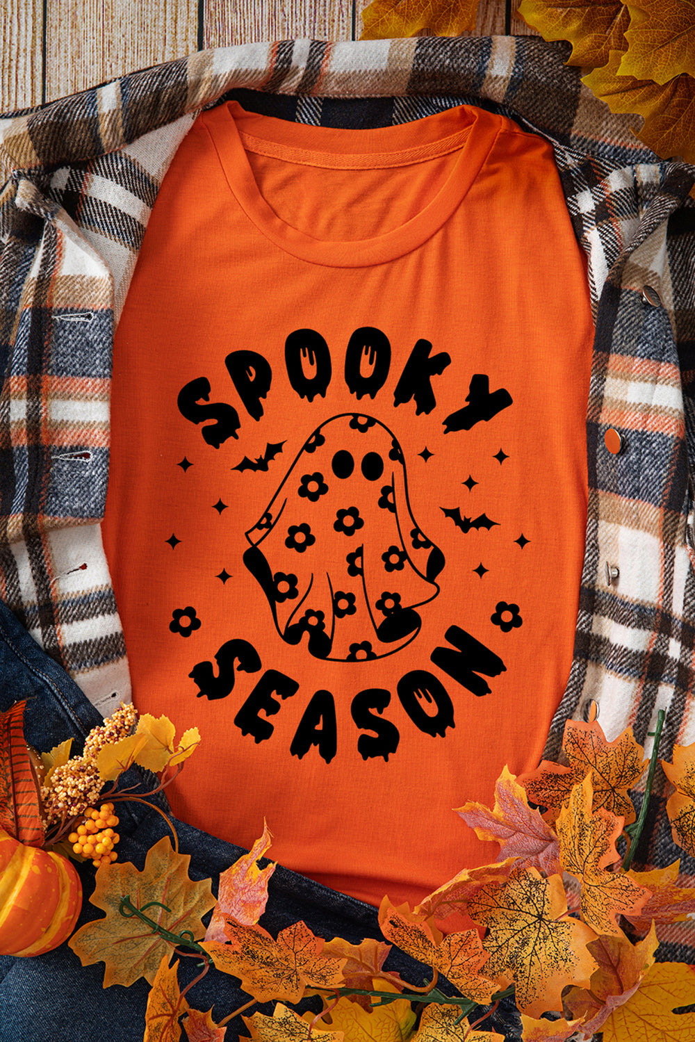 Ghost "SPOOKY SEASON" Orange Halloween T-Shirt