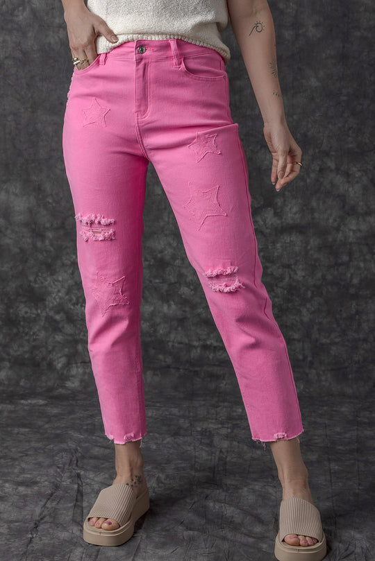 Star Pink Straight Leg Denim