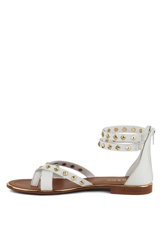 Emma Studded Flat Sandals - Klazzi Fashion Boutique