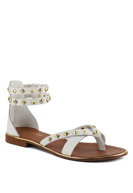 Emma Studded Flat Sandals - Klazzi Fashion Boutique