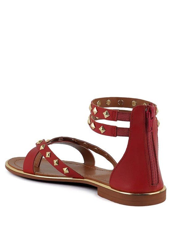 Emma Studded Flat Sandals - Klazzi Fashion Boutique