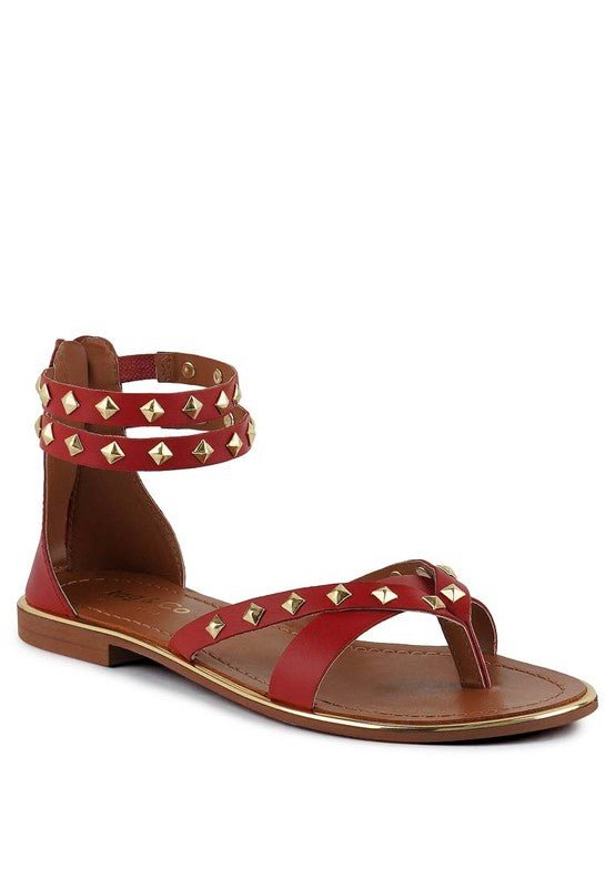 Emma Studded Flat Sandals - Klazzi Fashion Boutique