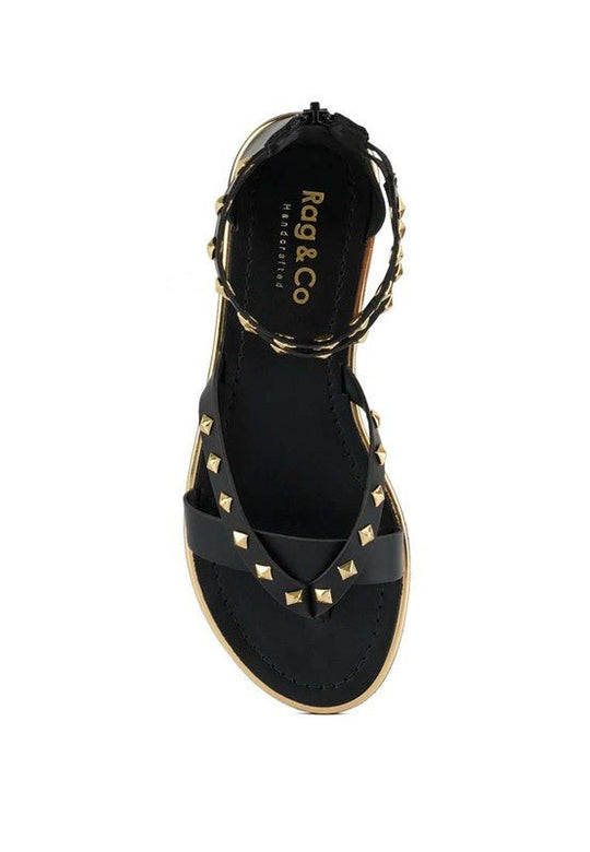 Emma Studded Flat Sandals - Klazzi Fashion Boutique