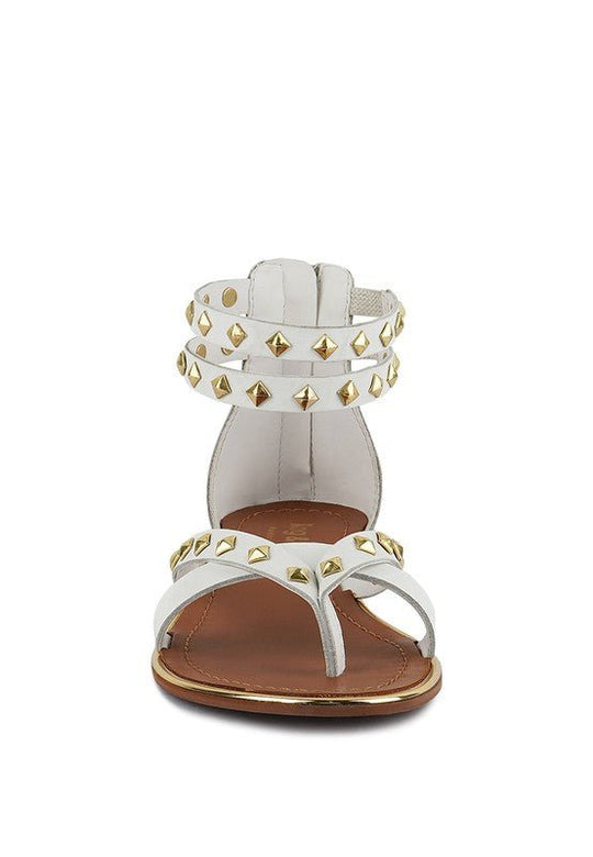 Emma Studded Flat Sandals - Klazzi Fashion Boutique