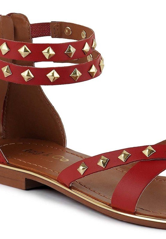 Emma Studded Flat Sandals - Klazzi Fashion Boutique