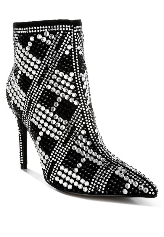 Gillian Rhinestone Stiletto Heel Bootie