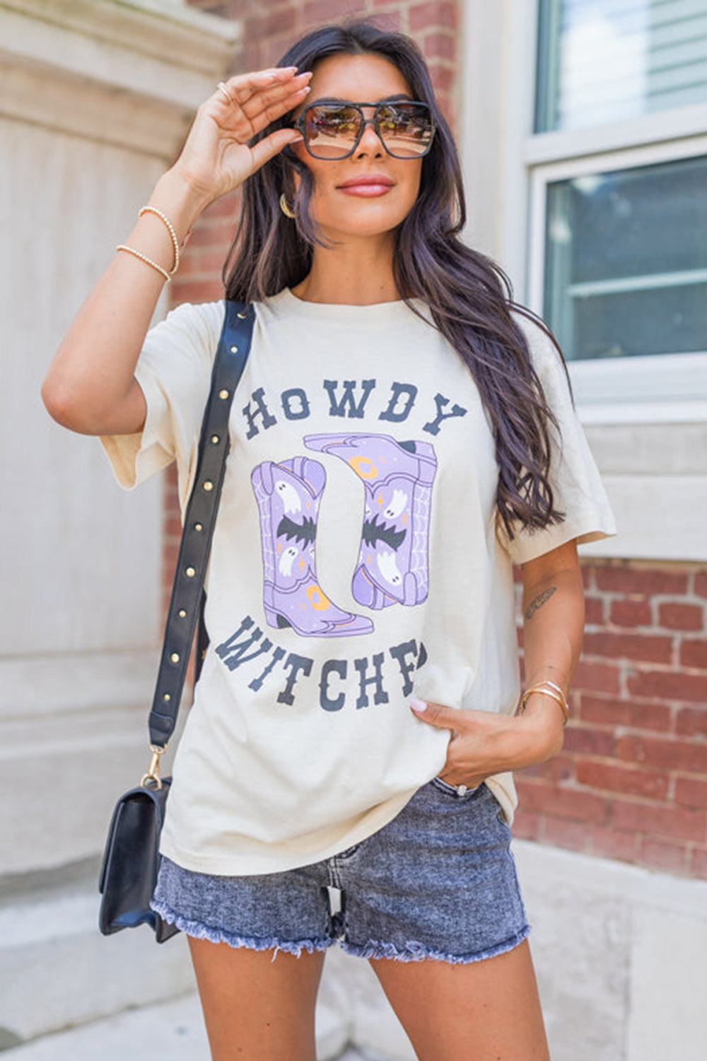 Halloween "HOWDY WITCHES" Boots T Shirt