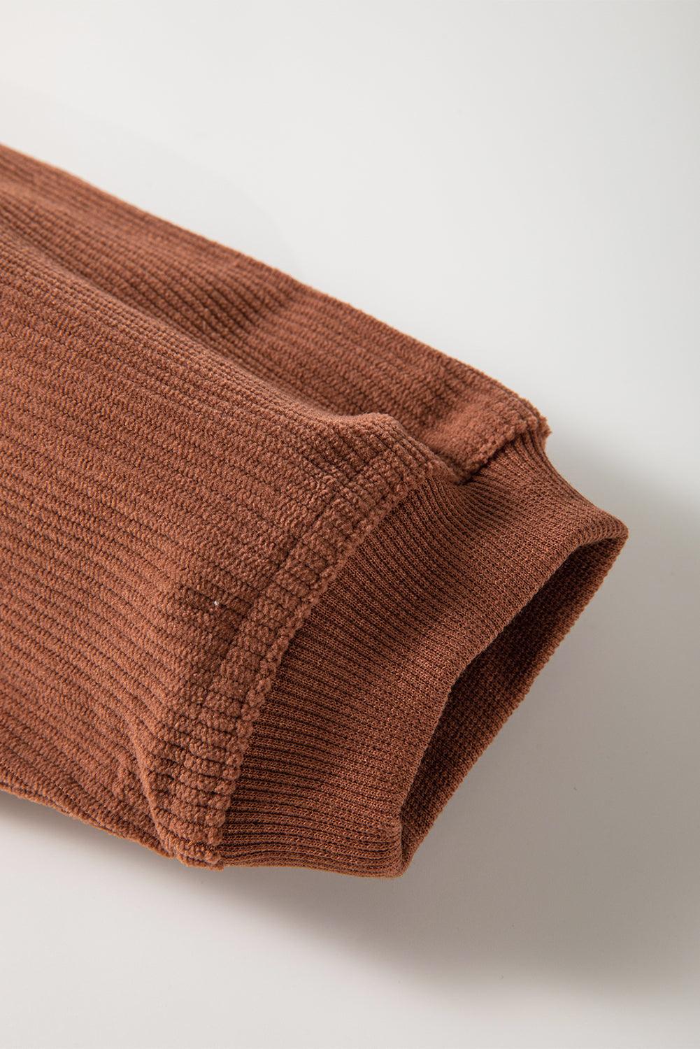 Orange Ribbed Corduroy Oversized Sweatshirt