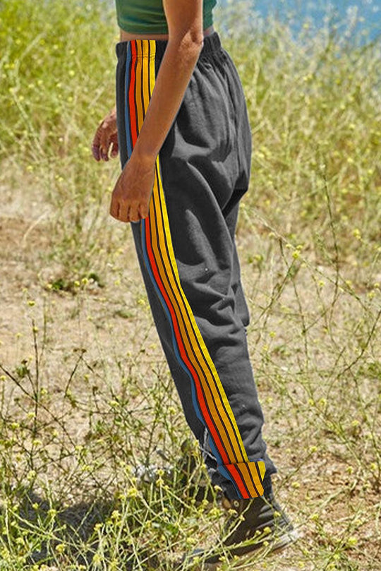 Pink Rainbow High Waist Sweatpants