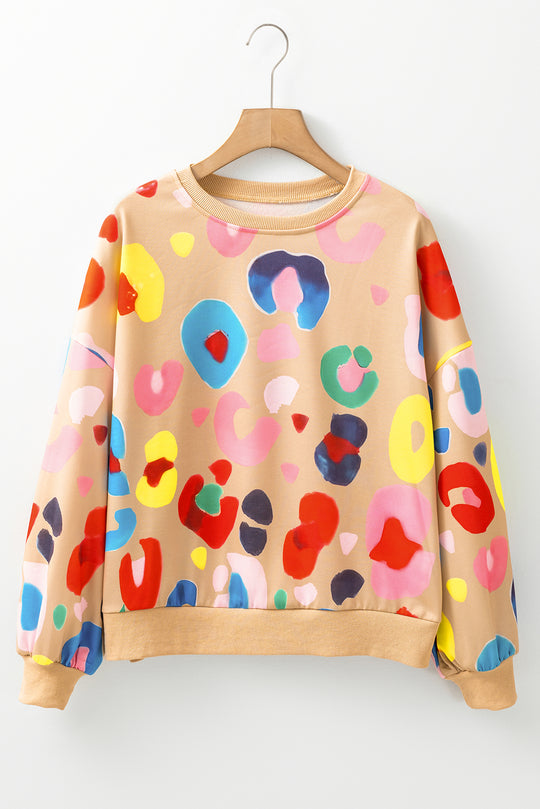 Multicolor Leopard Prints Sweatshirt