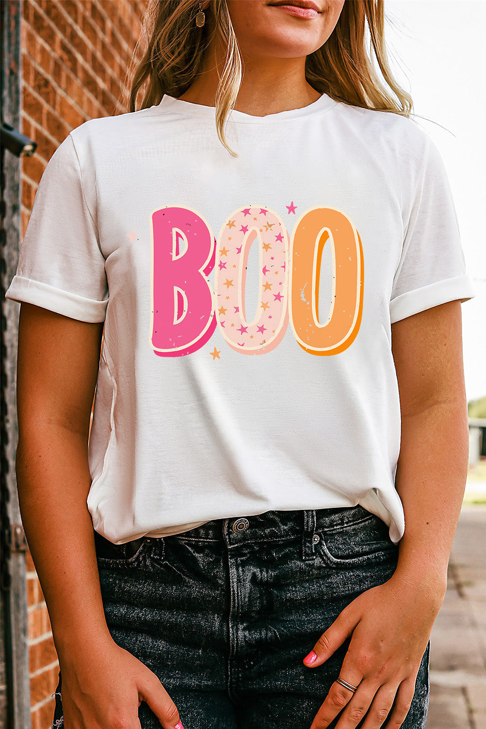  Halloween "BOO" Graphic T-shirt