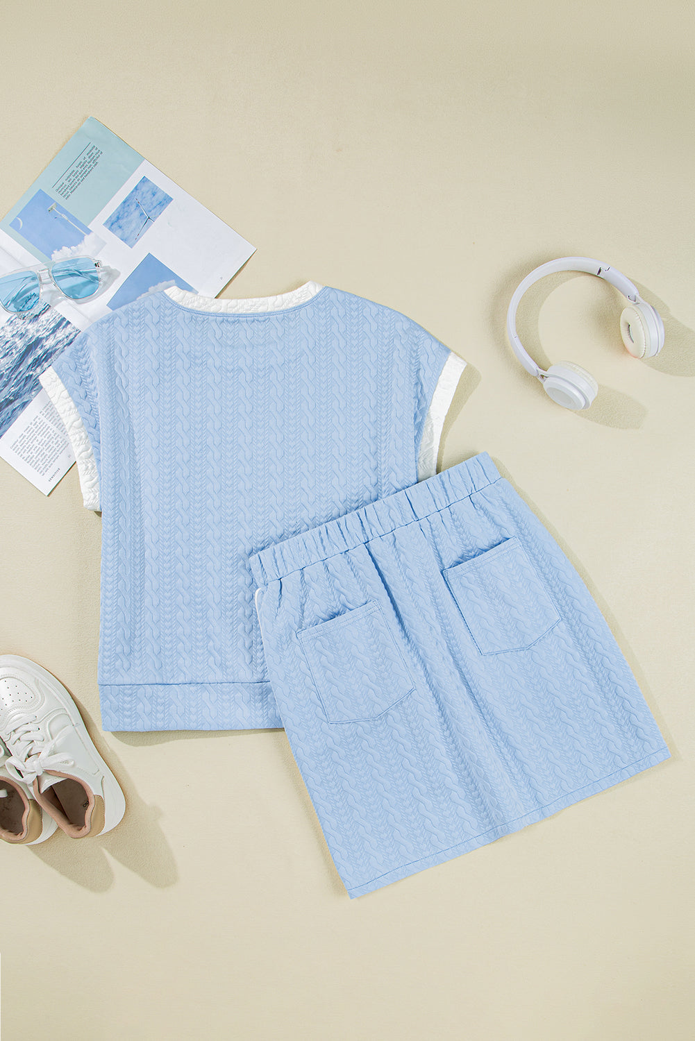 Sky Blue Skirt Set