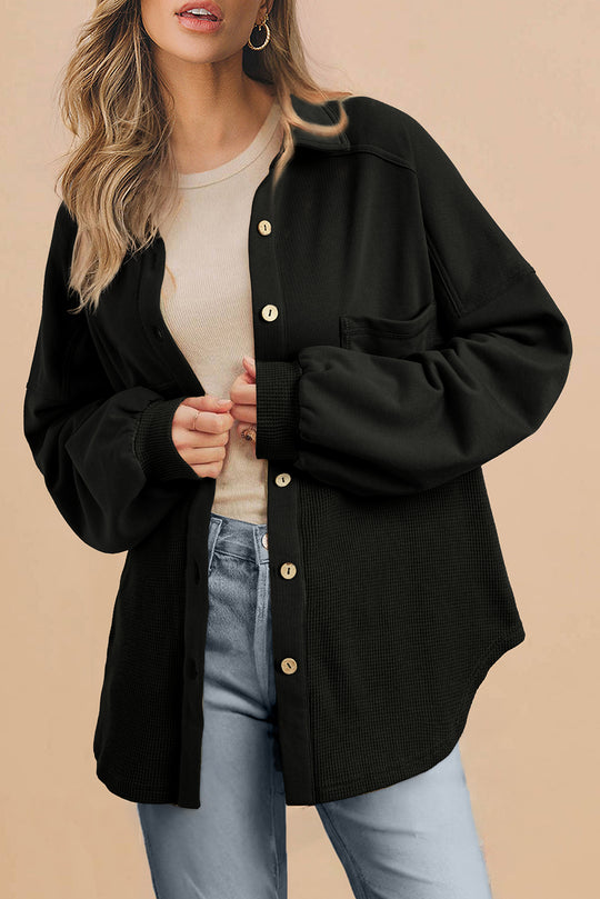 Shana Waffle Knit Oversized Shacket