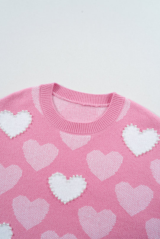 Hearts and Pearls Valentine Sweater