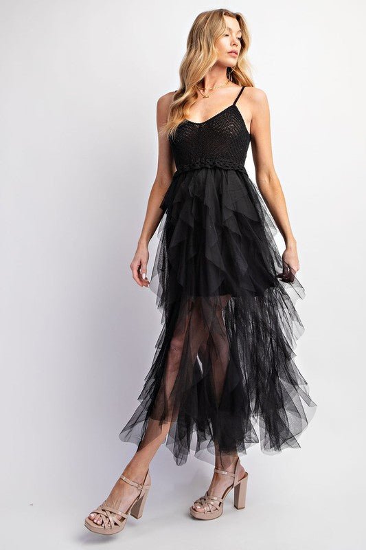 FABULOUS MIDI CROCHET TULLE DRESS - Klazzi Fashion Boutique