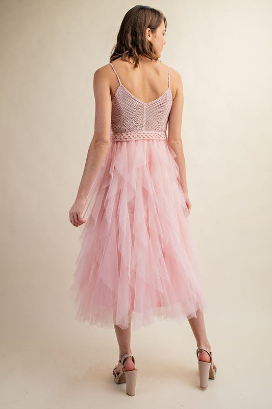 FABULOUS MIDI CROCHET TULLE DRESS - Klazzi Fashion Boutique